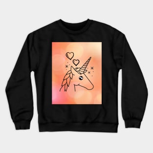 Unicorn With Pink Lights & Sparkle Crewneck Sweatshirt